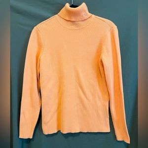 Lauren Ralph Lauren 100% Cotton Turtleneck Sweater, Orange, Size Med, Vintage
